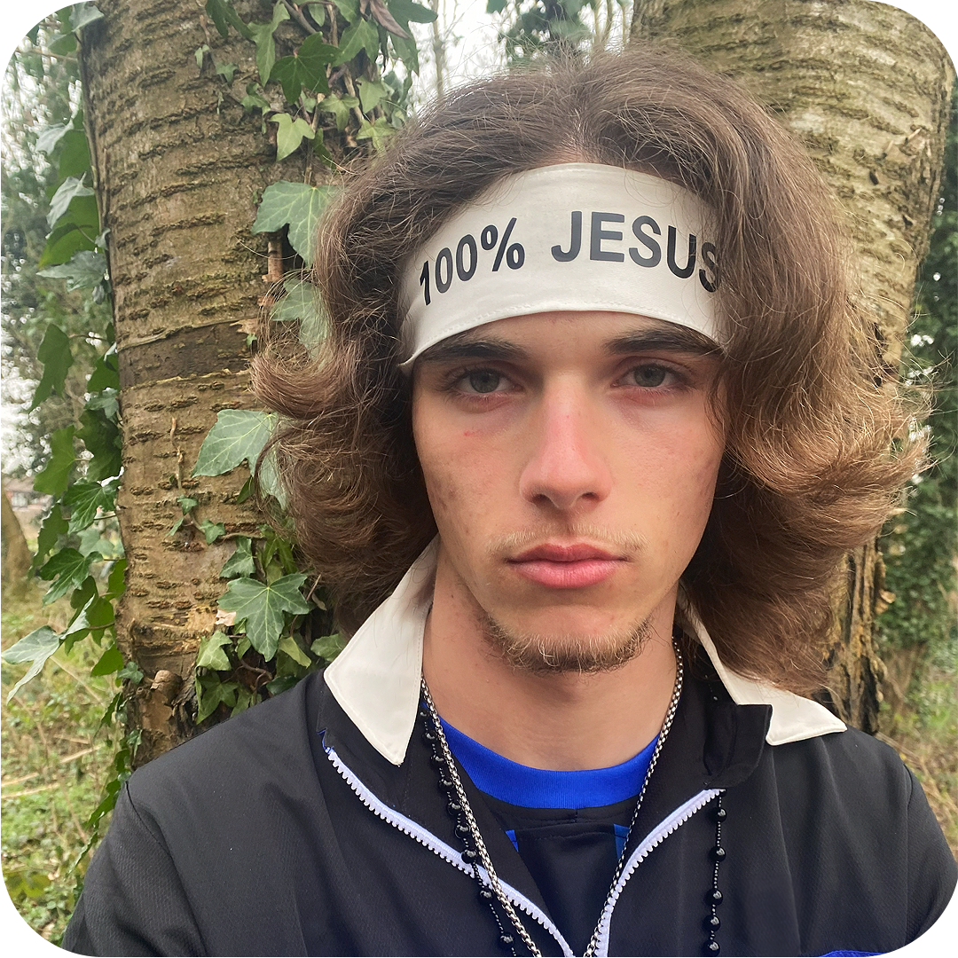 100% JESUS TIE-BACK HEADBAND